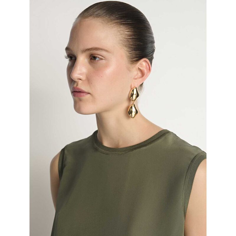 Veronika Maine Silk Rib Trim Tank image number 5